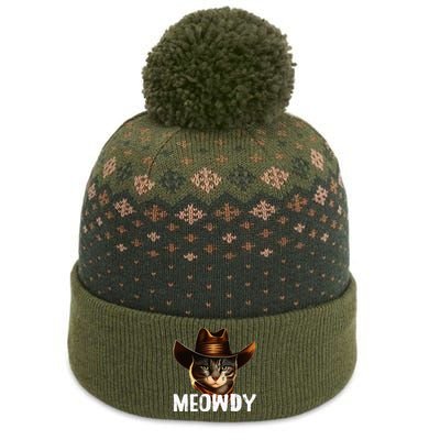 Meowdy Cat Cowboy Funny Cat Meme The Baniff Cuffed Pom Beanie