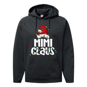 Mimi Claus Christmas Lights Pajama Family Matching Performance Fleece Hoodie