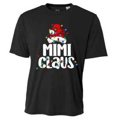 Mimi Claus Christmas Lights Pajama Family Matching Cooling Performance Crew T-Shirt