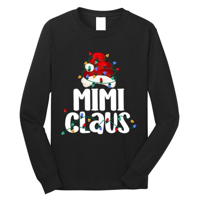 Mimi Claus Christmas Lights Pajama Family Matching Long Sleeve Shirt