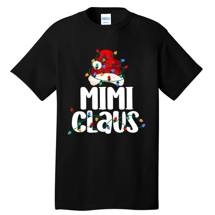 Mimi Claus Christmas Lights Pajama Family Matching Tall T-Shirt