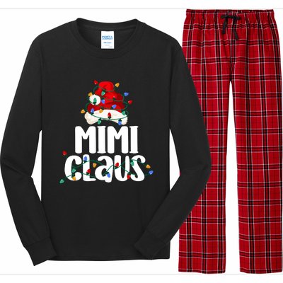 Mimi Claus Christmas Lights Pajama Family Matching Long Sleeve Pajama Set