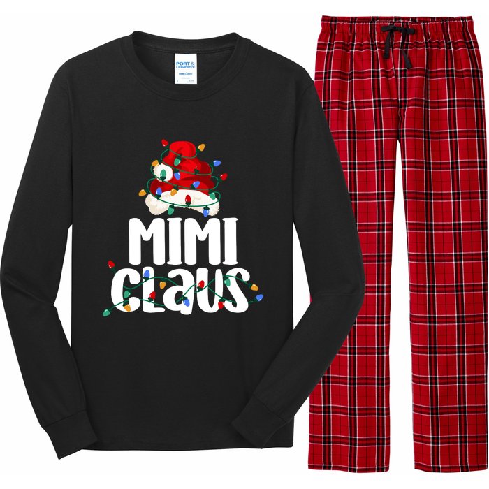 Mimi Claus Christmas Lights Pajama Family Matching Long Sleeve Pajama Set