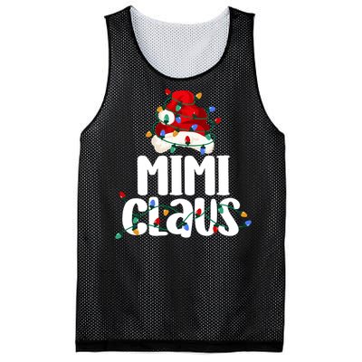 Mimi Claus Christmas Lights Pajama Family Matching Mesh Reversible Basketball Jersey Tank