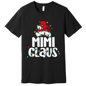 Mimi Claus Christmas Lights Pajama Family Matching Premium T-Shirt