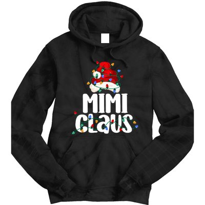 Mimi Claus Christmas Lights Pajama Family Matching Tie Dye Hoodie