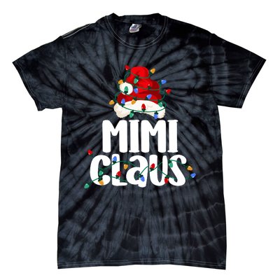 Mimi Claus Christmas Lights Pajama Family Matching Tie-Dye T-Shirt