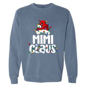 Mimi Claus Christmas Lights Pajama Family Matching Garment-Dyed Sweatshirt