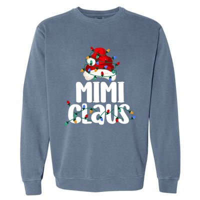 Mimi Claus Christmas Lights Pajama Family Matching Garment-Dyed Sweatshirt