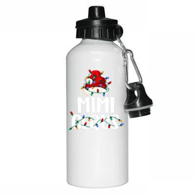 Mimi Claus Christmas Lights Pajama Family Matching Aluminum Water Bottle