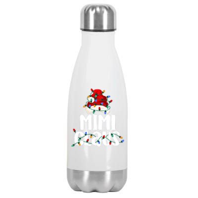 Mimi Claus Christmas Lights Pajama Family Matching Stainless Steel Insulated Water Bottle