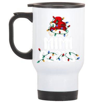 Mimi Claus Christmas Lights Pajama Family Matching Stainless Steel Travel Mug