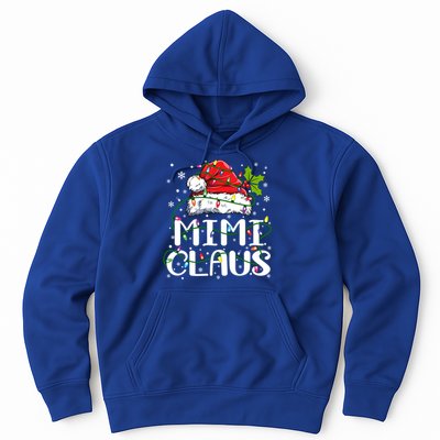 Mimi Claus Cool Gift Christmas Lights Pajama Family Matching Funny Gift Hoodie