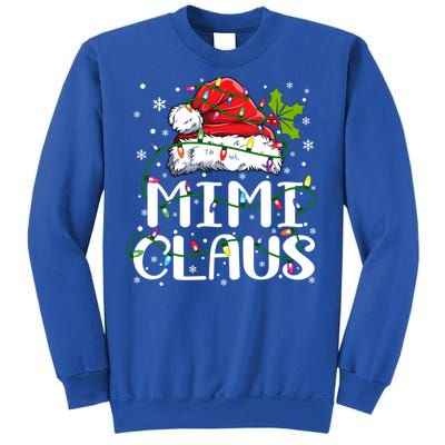 Mimi Claus Cool Gift Christmas Lights Pajama Family Matching Funny Gift Sweatshirt