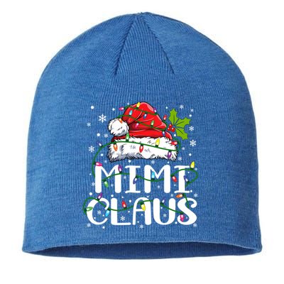 Mimi Claus Cool Gift Christmas Lights Pajama Family Matching Funny Gift Sustainable Beanie