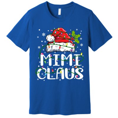 Mimi Claus Cool Gift Christmas Lights Pajama Family Matching Funny Gift Premium T-Shirt