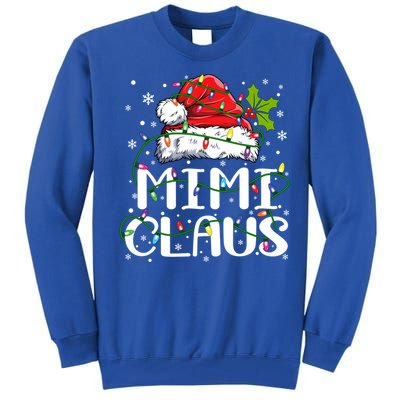 Mimi Claus Cool Gift Christmas Lights Pajama Family Matching Funny Gift Tall Sweatshirt