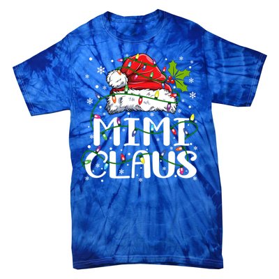 Mimi Claus Cool Gift Christmas Lights Pajama Family Matching Funny Gift Tie-Dye T-Shirt