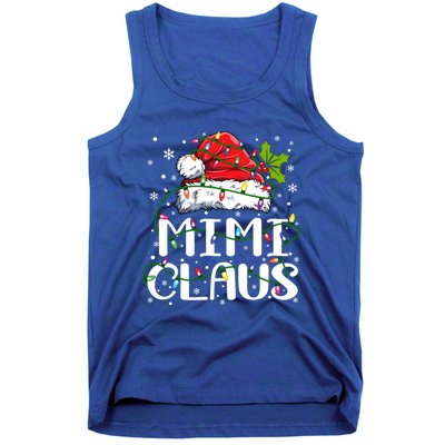 Mimi Claus Cool Gift Christmas Lights Pajama Family Matching Funny Gift Tank Top