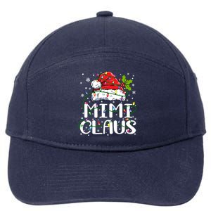 Mimi Claus Cool Gift Christmas Lights Pajama Family Matching Funny Gift 7-Panel Snapback Hat