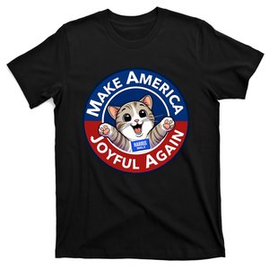 Make Cute Cat America Joyful Again Harris Waltz Funny Saying T-Shirt