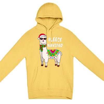 Merry Christmas! Cool Llama With Scarf And Glasses Tank Top Premium Pullover Hoodie