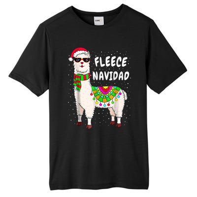 Merry Christmas! Cool Llama With Scarf And Glasses Tank Top Tall Fusion ChromaSoft Performance T-Shirt