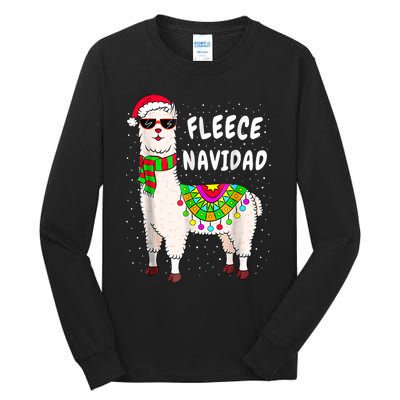 Merry Christmas! Cool Llama With Scarf And Glasses Tank Top Tall Long Sleeve T-Shirt