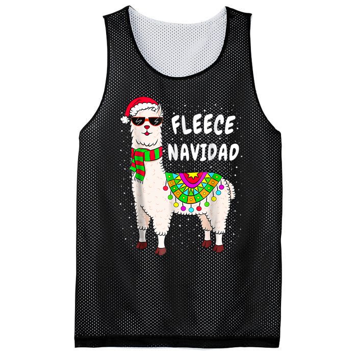 Merry Christmas! Cool Llama With Scarf And Glasses Tank Top Mesh Reversible Basketball Jersey Tank