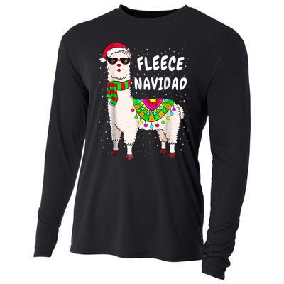 Merry Christmas! Cool Llama With Scarf And Glasses Tank Top Cooling Performance Long Sleeve Crew