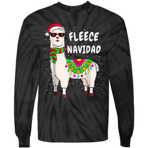 Merry Christmas! Cool Llama With Scarf And Glasses Tank Top Tie-Dye Long Sleeve Shirt