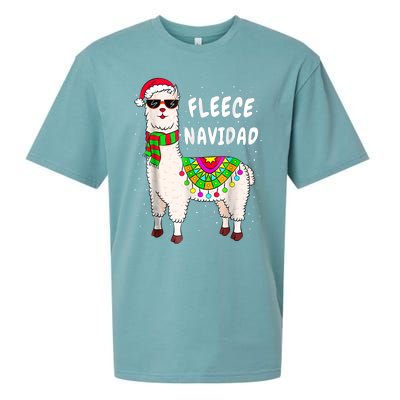 Merry Christmas! Cool Llama With Scarf And Glasses Tank Top Sueded Cloud Jersey T-Shirt