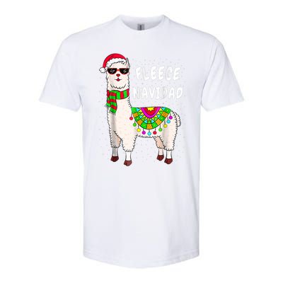 Merry Christmas! Cool Llama With Scarf And Glasses Tank Top Softstyle CVC T-Shirt