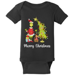 Merry Christmas Christmas Tree Santa Claus Happy New Year Long Sleeve Baby Bodysuit