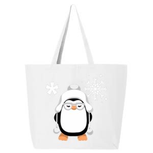 Merry Christmas Cute Penguin And Snowflake 25L Jumbo Tote