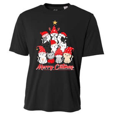 Merry Catmas Christmas Ugly Xmas Cat Lover Cooling Performance Crew T-Shirt