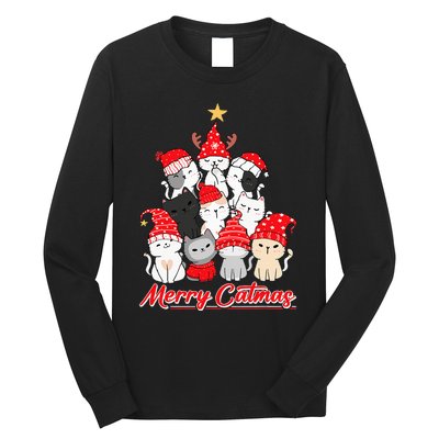 Merry Catmas Christmas Ugly Xmas Cat Lover Long Sleeve Shirt