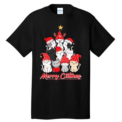 Merry Catmas Christmas Ugly Xmas Cat Lover Tall T-Shirt