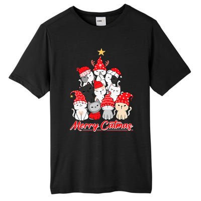 Merry Catmas Christmas Ugly Xmas Cat Lover Tall Fusion ChromaSoft Performance T-Shirt