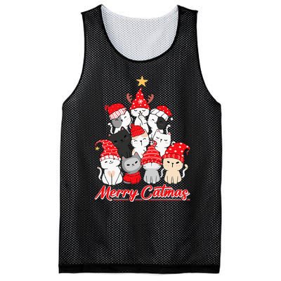 Merry Catmas Christmas Ugly Xmas Cat Lover Mesh Reversible Basketball Jersey Tank