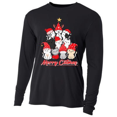 Merry Catmas Christmas Ugly Xmas Cat Lover Cooling Performance Long Sleeve Crew