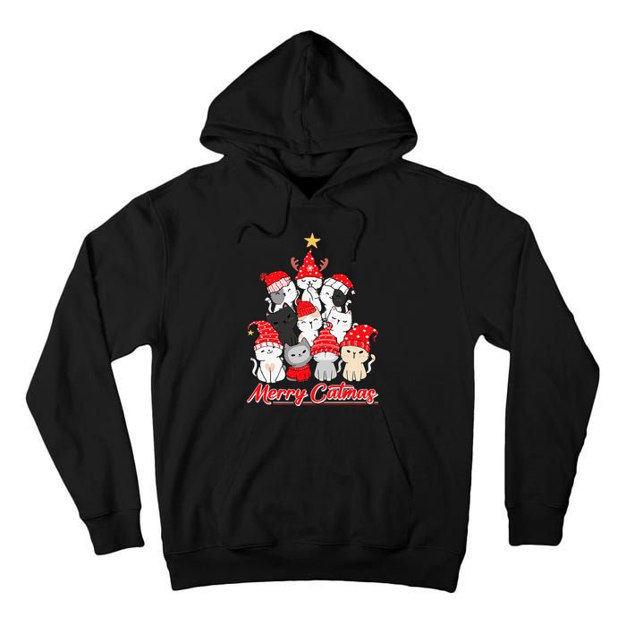 Merry Catmas Christmas Ugly Xmas Cat Lover Tall Hoodie