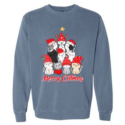 Merry Catmas Christmas Ugly Xmas Cat Lover Garment-Dyed Sweatshirt