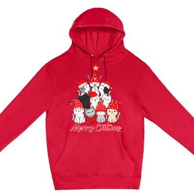 Merry Catmas Christmas Ugly Xmas Cat Lover Premium Pullover Hoodie