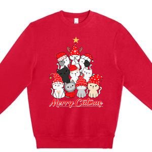 Merry Catmas Christmas Ugly Xmas Cat Lover Premium Crewneck Sweatshirt