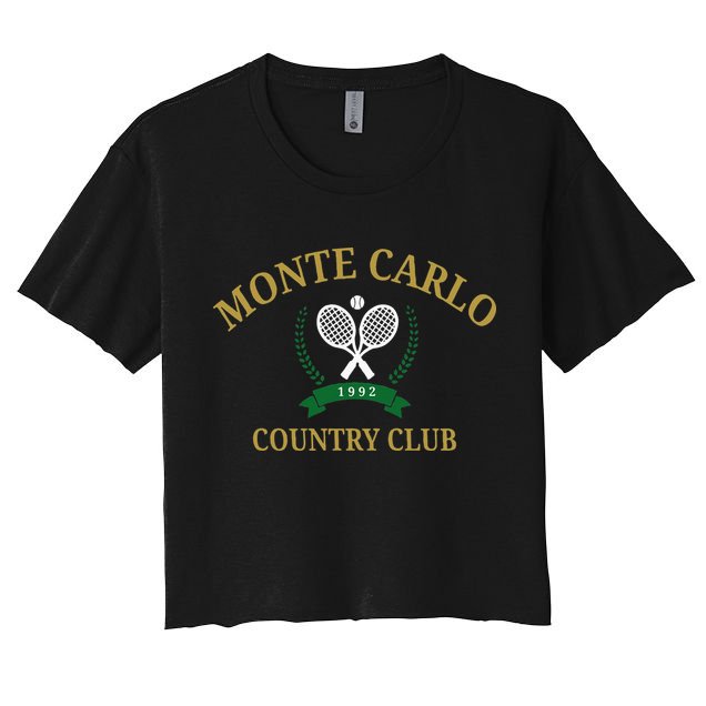 Monte Carlo Country Club Vintage Tennis Aesthetic Crop Top