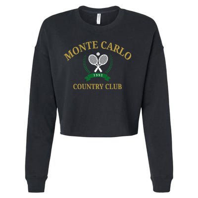 Monte Carlo Country Club Vintage Tennis Aesthetic Cropped Pullover Crew