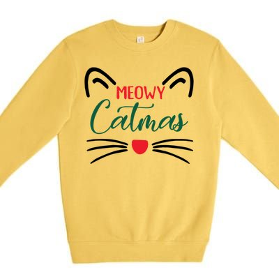 Meowy Catmas Christmas Gift Premium Crewneck Sweatshirt