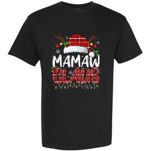 Mamaw Claus Christmas Lights Pajama Family Matching Garment-Dyed Heavyweight T-Shirt