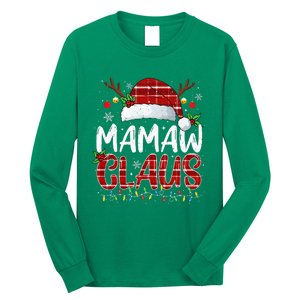 Mamaw Claus Christmas Lights Pajama Family Matching Long Sleeve Shirt